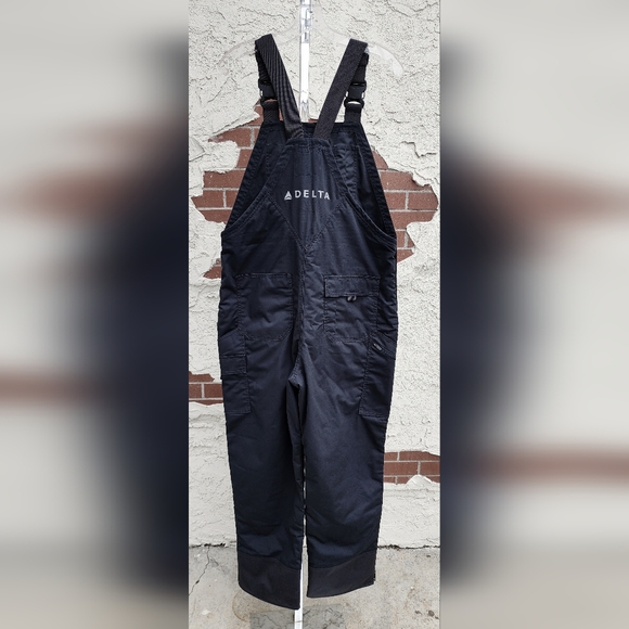 SMALL SHORT Delta Airlines Ground Crew Maintenance Insulated Overalls Bib Black - Picture 9 of 16